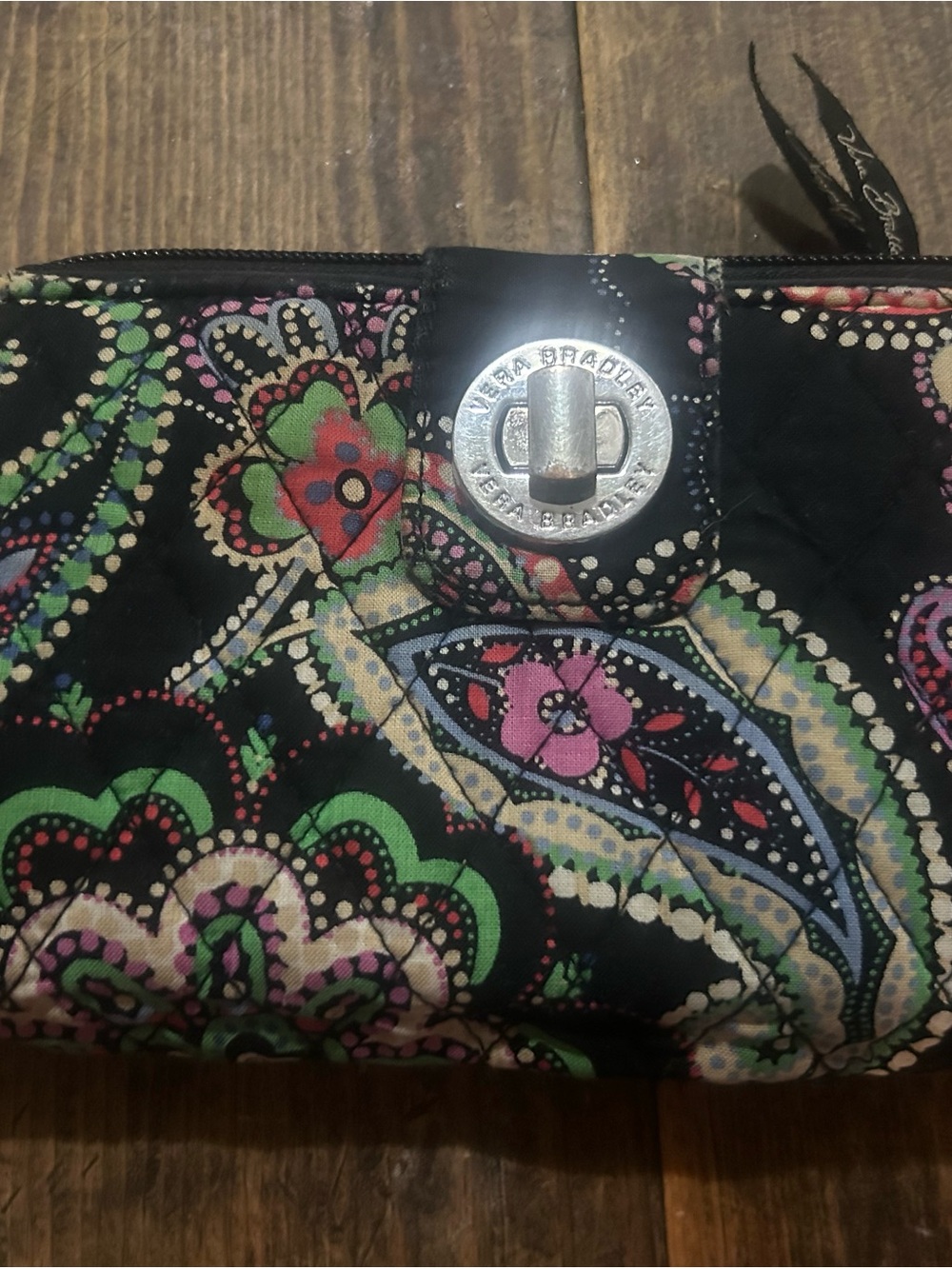 VERA BRADLEY Turnlock Wallet KIEV PAISLEY Black